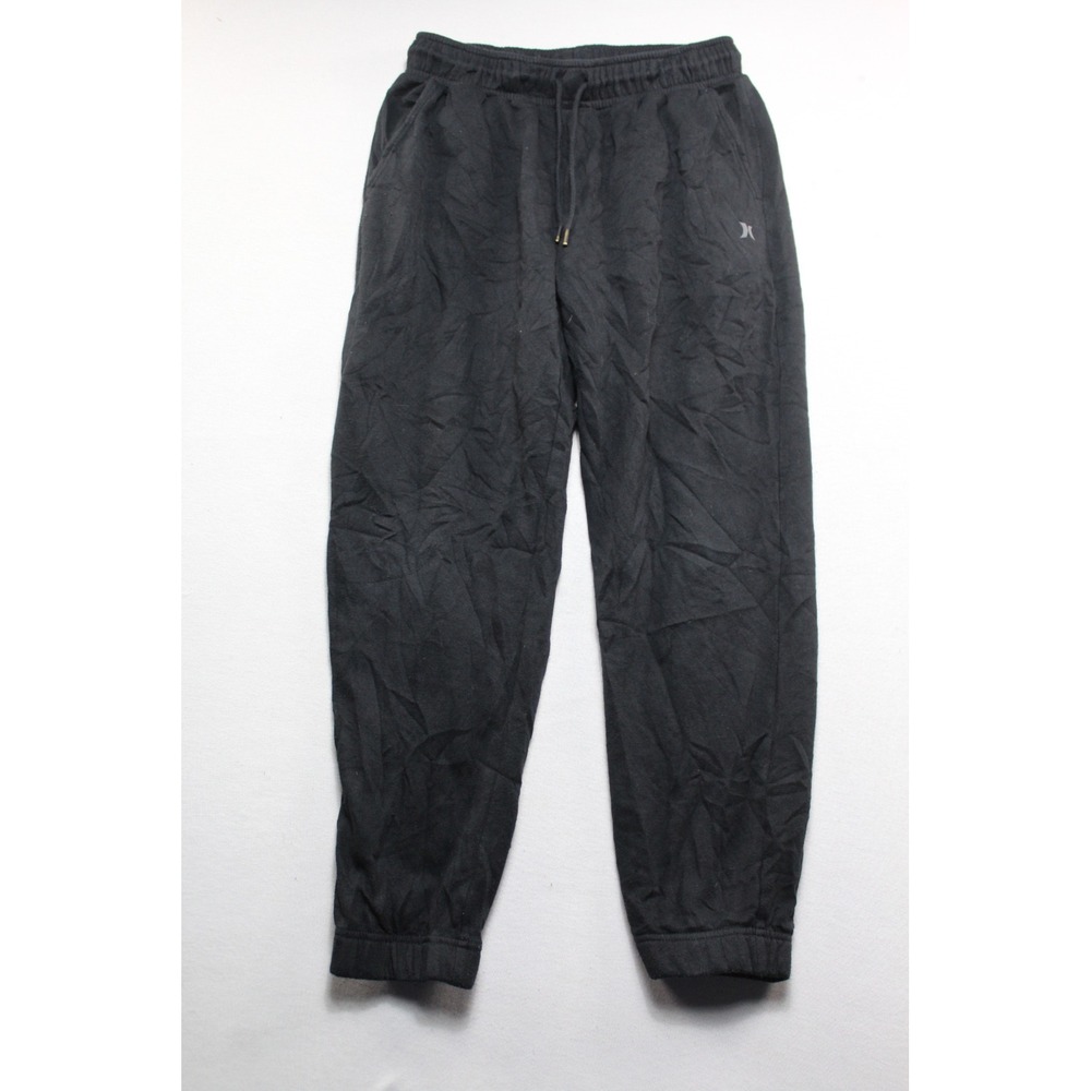 Hurley Jogger Pants Mens Large Black Excellent Fleece Drawstring Sweatpants
